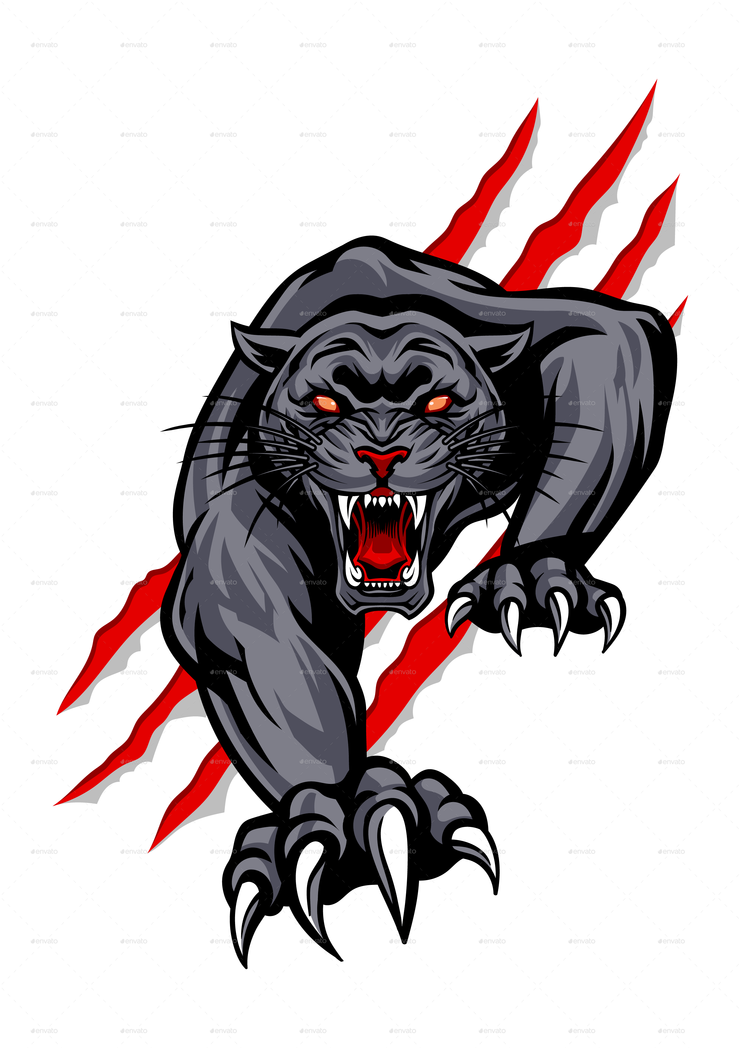 Black Panther Mascot Logo, Vectors GraphicRiver